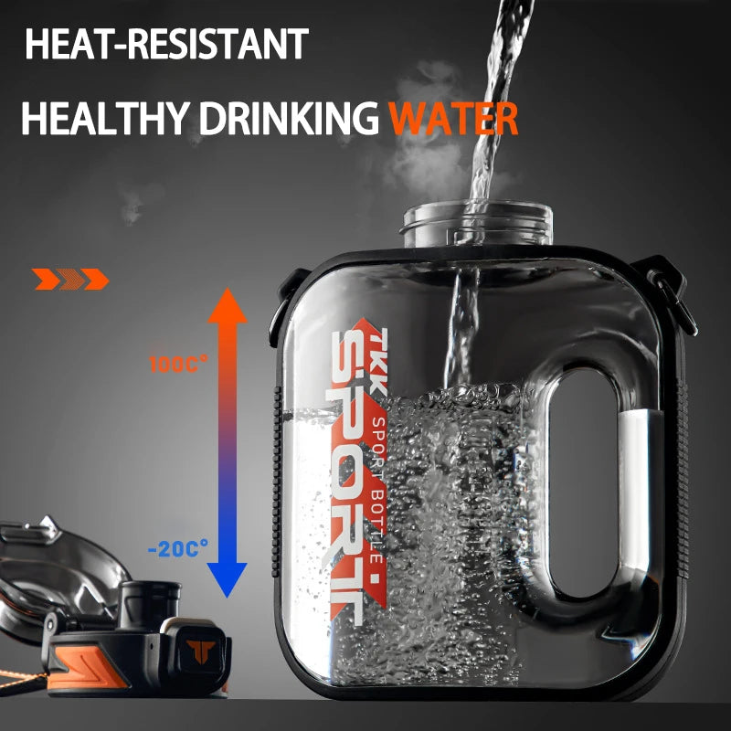 1/1.6/2L Sports Water Bottle TRITAN Large Capacity Creative Cup Heat Resistant Outdoor Adult Travel Kettle Gym Fitness Jugs