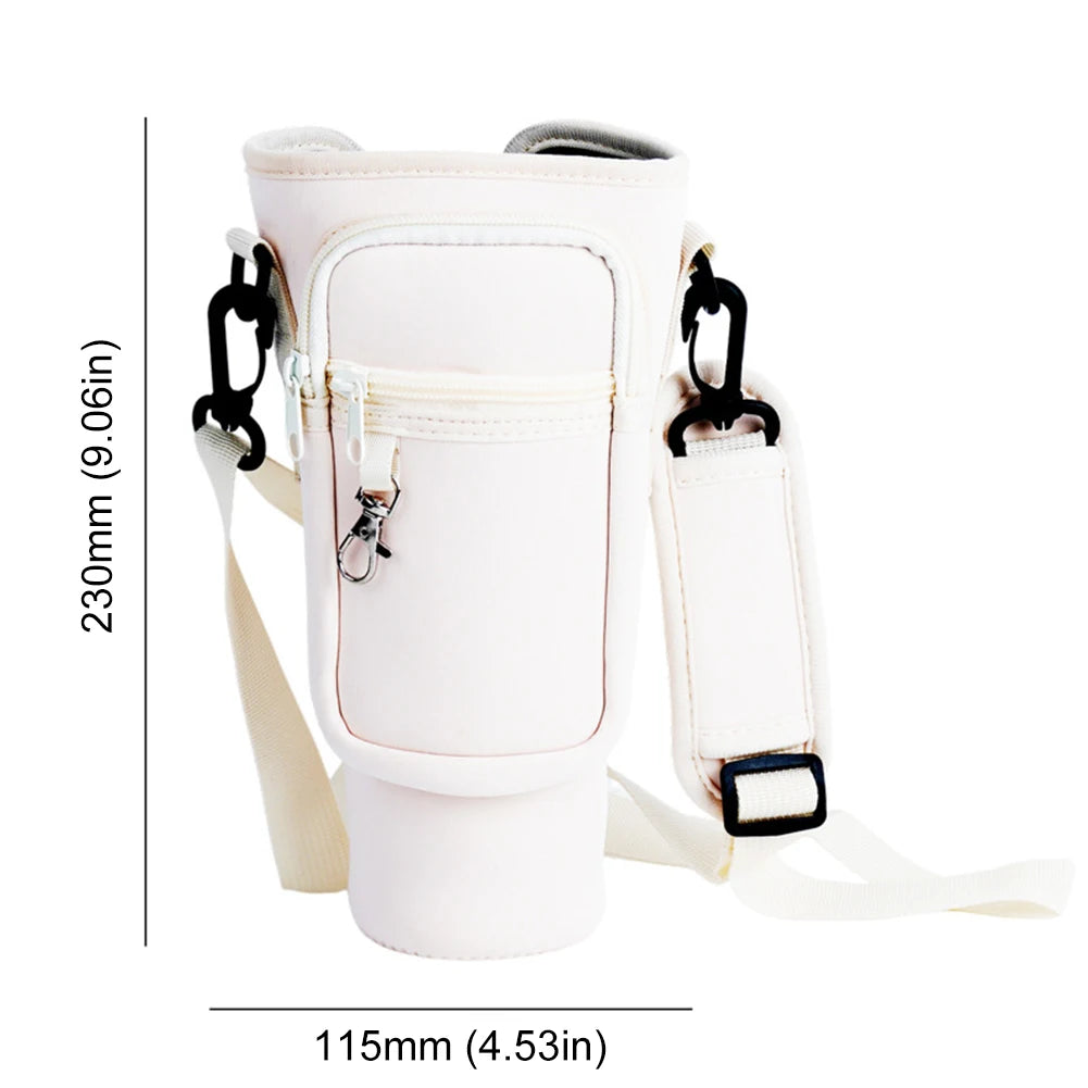 40oz Water Bottle Cover Bag Pouch With Adjustable Straps Neoprene Water Pouch Holder Bottle Carrier Bag For Stanley Quencher Cup