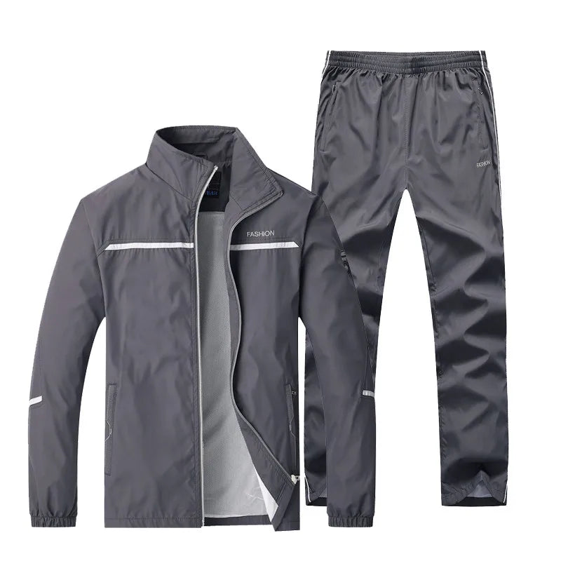 Sportswear Suit Men New Tracksuit Male Fashion Active Sets Spring Autumn Jogging Clothing 2PC Jacket + Pants Asian Size L-5XL