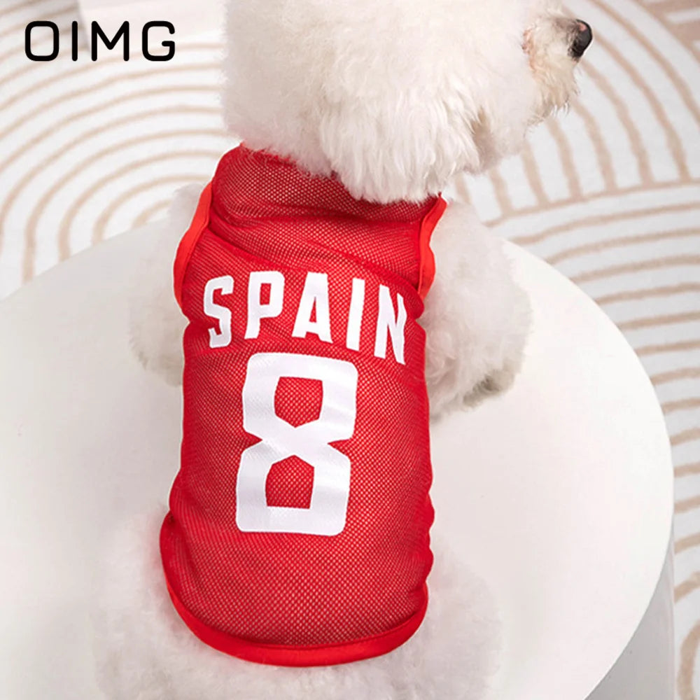 OIMG Thin Cat Dog Clothes Teddy Bichon Pomeranian Mesh Vest Spring Summer Small Dogs Sportswear Breathable Pet Jersey Tank Top