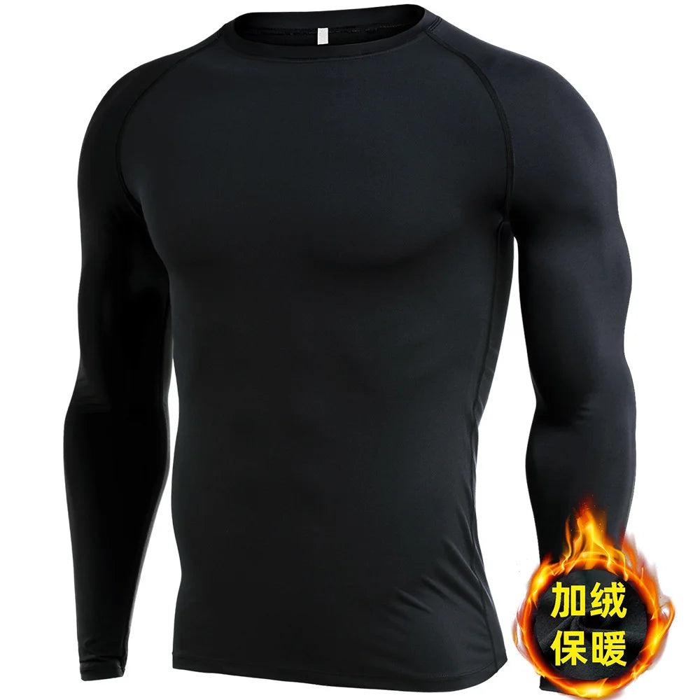 Men's Compression Breathable Football Suit Fitness Tight Sportswear Riding Quick Dry Running Short Sleeve Shirt Sports