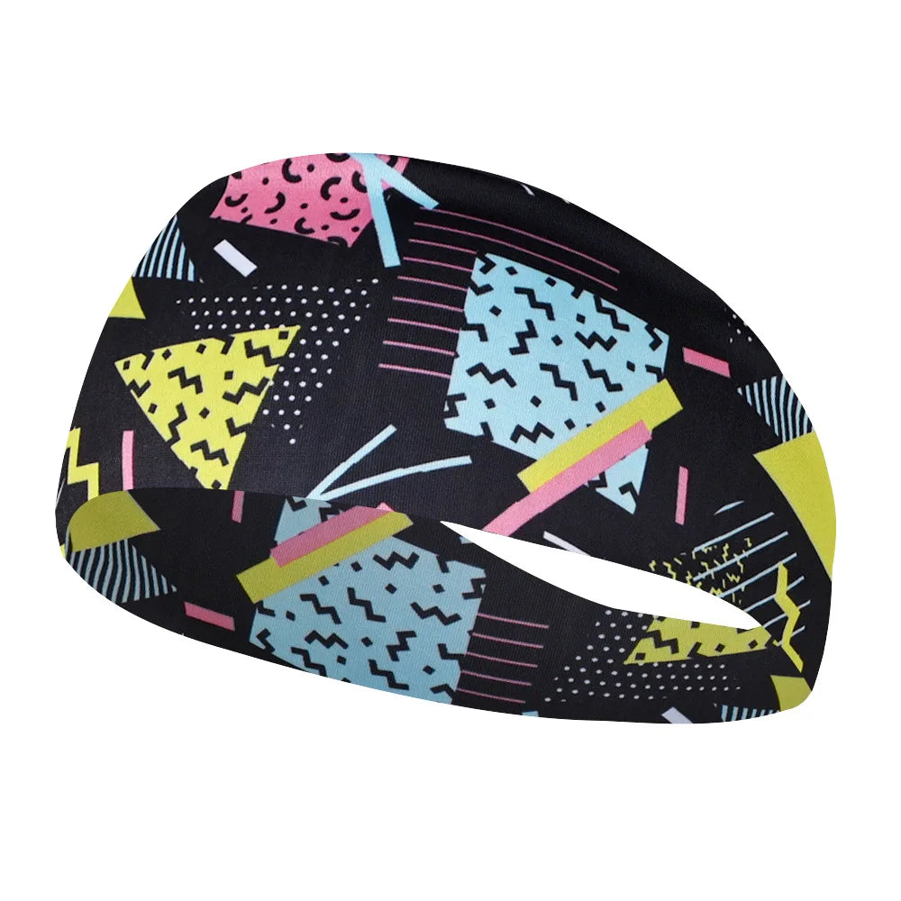 Sports Sweat Party Print Headbands Girls Yoga Fitness Women Hair Accessories Bandannas Wide Running Elastic Workout Hairband