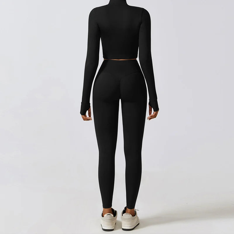 Sports Leggings Suit Yoga Set Workout Fitness Outfits Women Seamless Sportswear 3 Piece Gym Fitness Clothing Active Wear