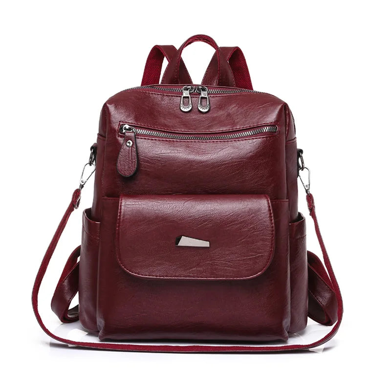 Women Soft Leather Backpacks Vintage Female Shoulder Bags Sac a Dos Casual Travel Ladies Bagpack Mochilas School Bags For Girls