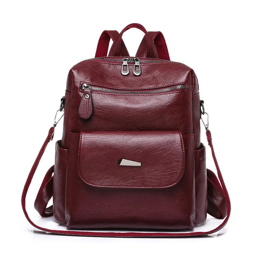 Women Soft Leather Backpacks Vintage Female Shoulder Bags Sac a Dos Casual Travel Ladies Bagpack Mochilas School Bags For Girls