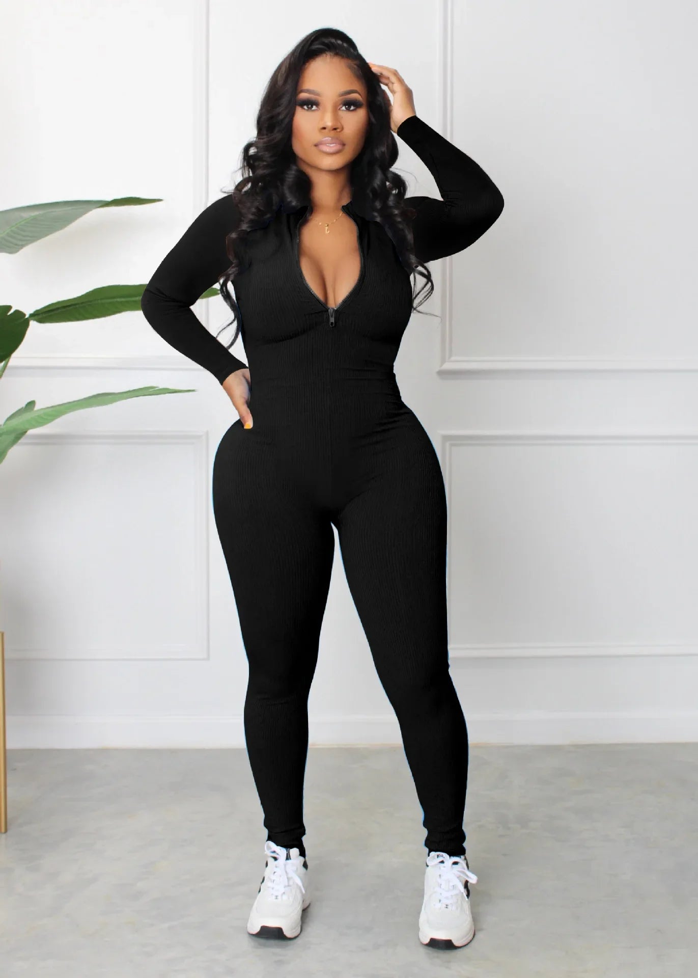 M3112 Women's Jumpsuits Bodysuit Zipper Long Sleeved Yoga Set Suit Gym Push Up Workout Clothes Fitness Sportswear Tracksuit