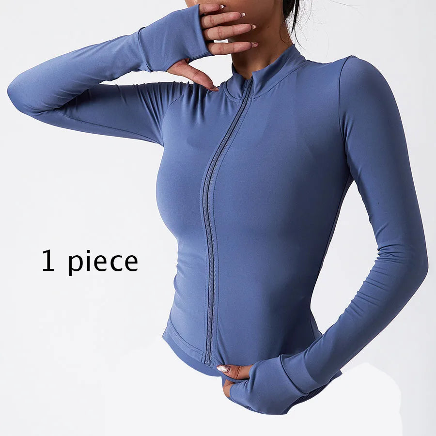 Yoga Set Women Gym Quick-drying Long-sleeved Coat Training Workout Sportswear Clothing Fitness Leggings Sports Bra Running Suits