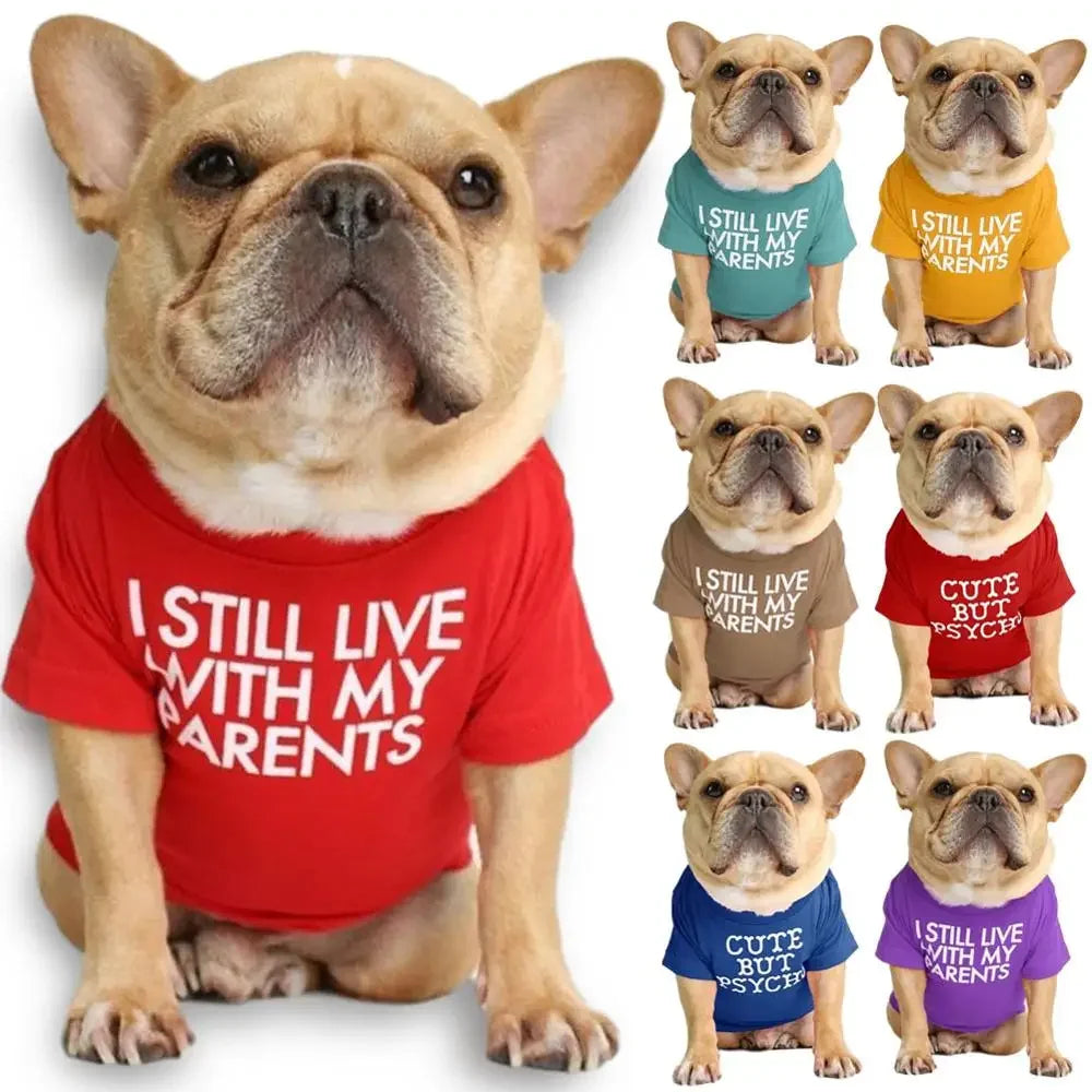 Printed Dog Shirts for French Bulldog Chihuahua Pet Clothes New Summer Breathable T Shirt