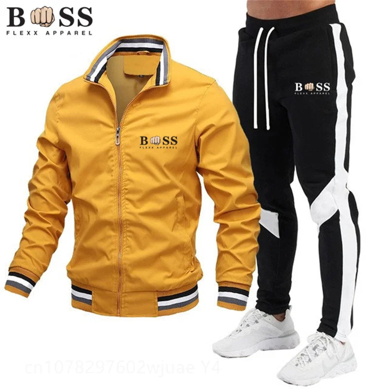 New Mens Tracksuits 2024 Men Sets Sweatshirt+sweatpants Tracksuit Zipper Stand Collar Sports Suit Jogging Fitness Men Clothing