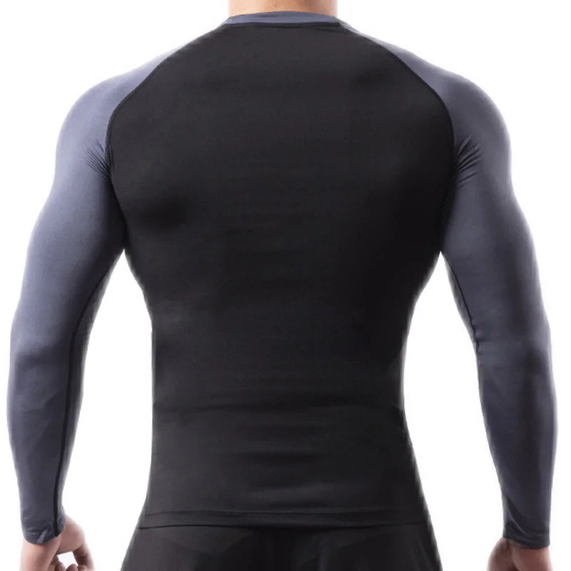 Men's Compression Breathable Football Suit Fitness Tight Sportswear Riding Quick Dry Running Short Sleeve Shirt Sports