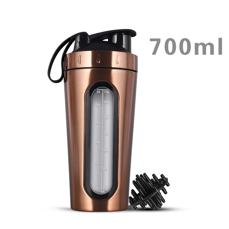 Whey Protein Shaker Sports Bottle Tainless Steel Shaker Bottle Leakproof Gym Nutrition Vacuum Blender Cup Customized