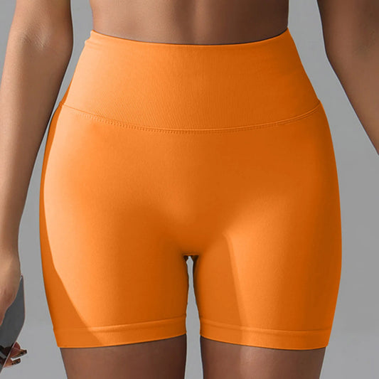 Gym Shorts Women Fitness Sports Biker 4.5" Low Ribbed Band Impact Shorts Workout Scrunch Butt Yoga Seamless Leggings