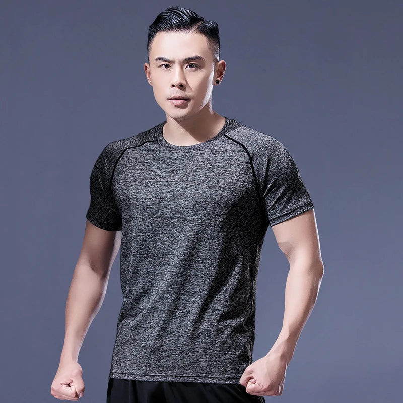 Quick Dry Men's T-shirt Athletic Wear Gym Male Camisetas Sportswear Compression Fitness Shirt Top Running Jersey Sport Clothing