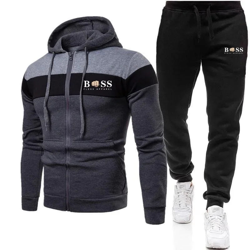 2024 Fashion Tracksuit for Men Hoodie Fitness Gym Clothing Men Running Set Sportswear Jogger Men's Tracksuit Winter Suit Sports