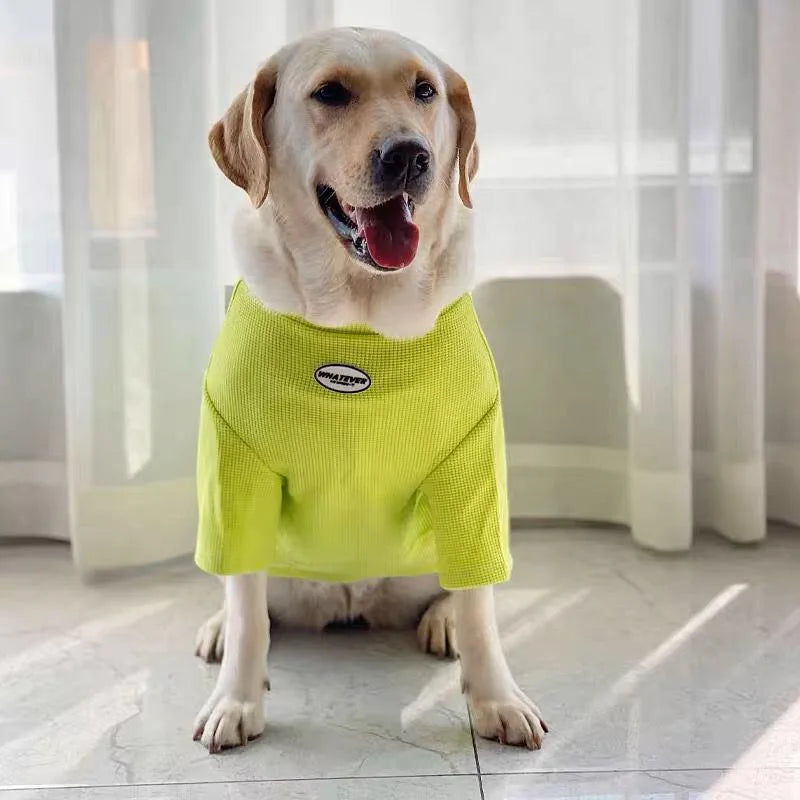 Summer Spring Fashion Pet Dogs Clothes Quality Breathable Pet Clothing Soft Golden Labrador Medium Clothes For Big Dogs T-shirt