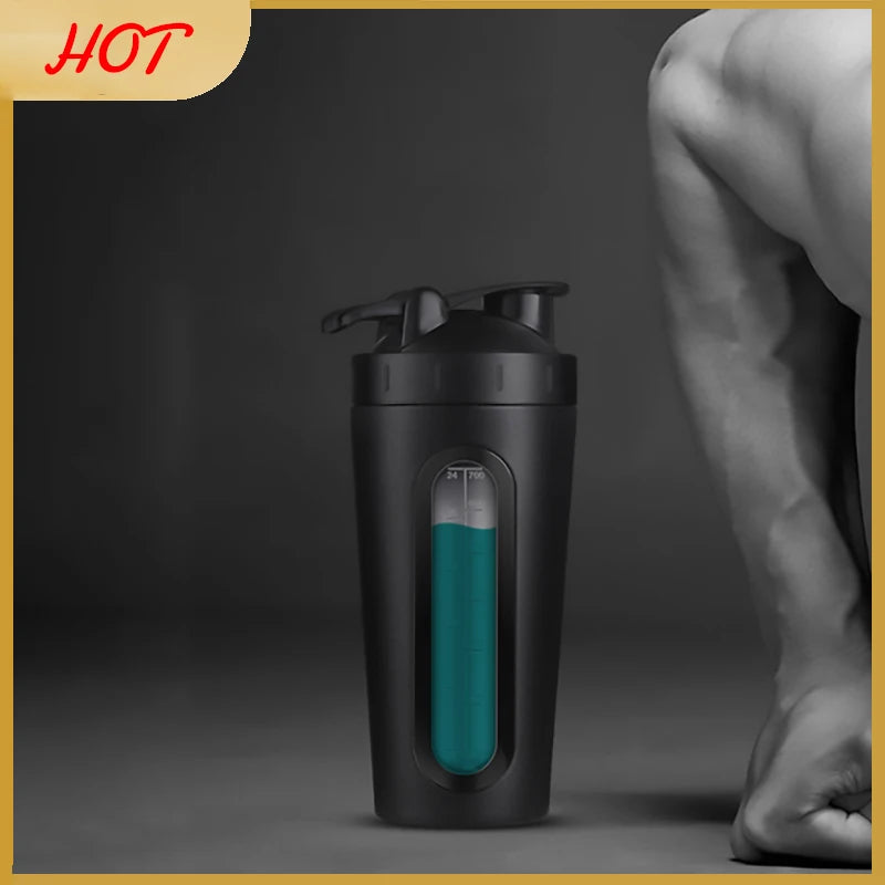 Whey Protein Shaker Sports Bottle Tainless Steel Shaker Bottle Leakproof Gym Nutrition Vacuum Blender Cup Customized