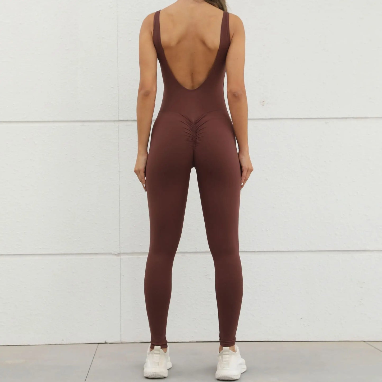 Open Back Sports Jumpsuit Women Yoga Legging Set Fitness Sleeveless One Piece Bodysuit Workout Rompers Gym Activewear Women