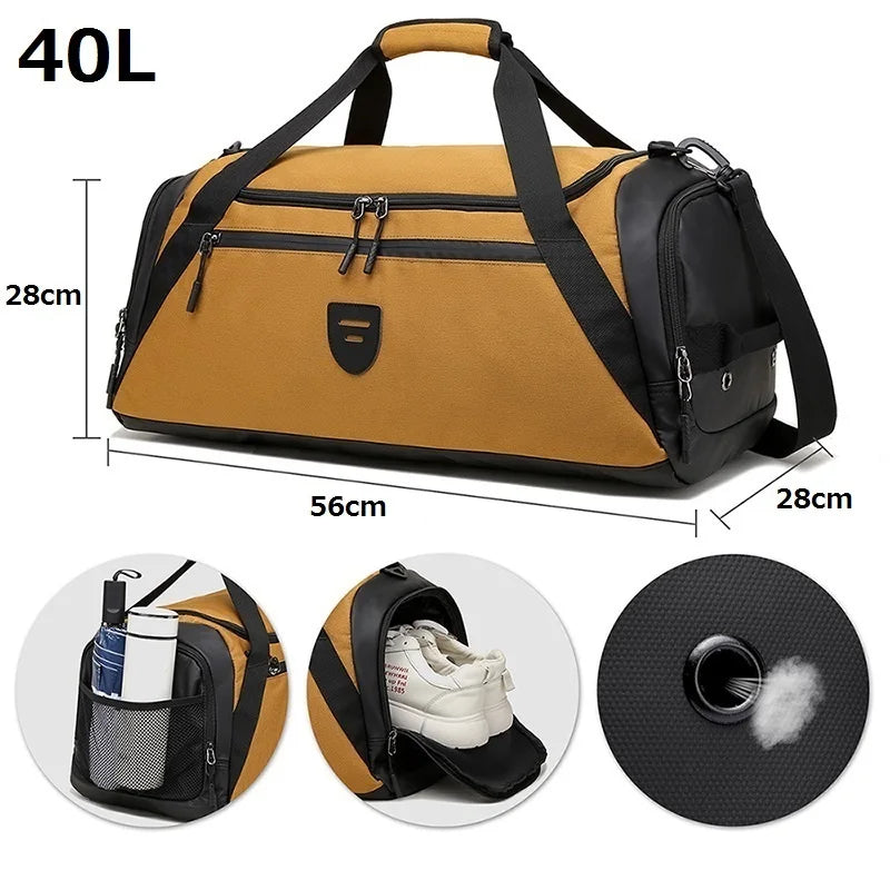 40L Men Woman Gym Bag Large Capacity Sport Fitness Yoga Bag Multifunctional Travel Luggage Bag Dry Wet Separation Sport Bags