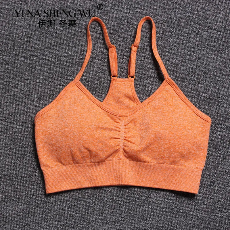 Seamless Yoga Set Women Fitness Pants Clothing Sportswear Woman Gym Leggings Padded Push-up Strappy Sports Bra 2 Pcs Sports Suit