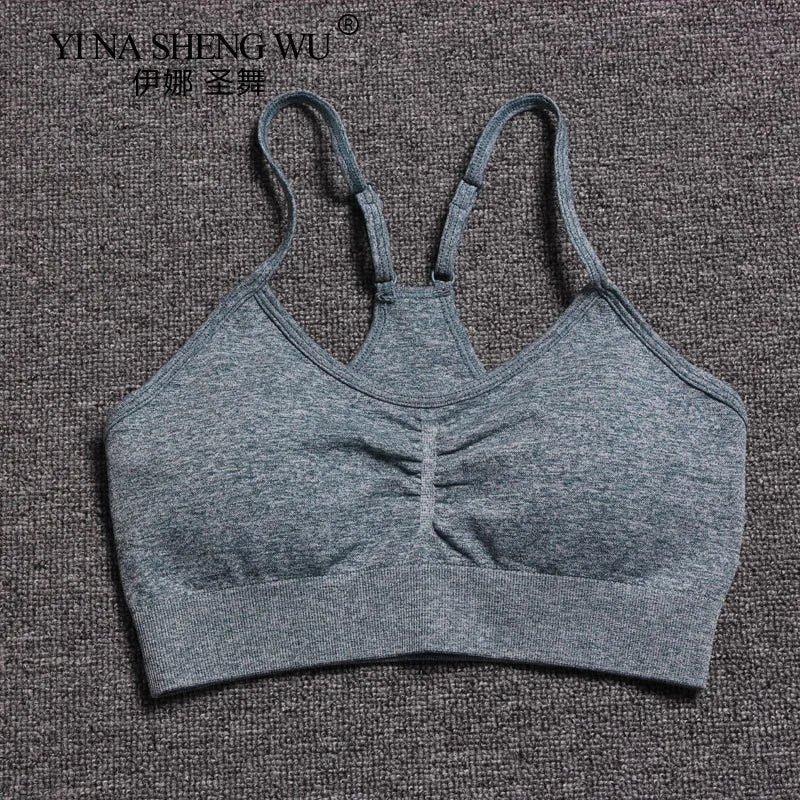 Seamless Yoga Set Women Fitness Pants Clothing Sportswear Woman Gym Leggings Padded Push-up Strappy Sports Bra 2 Pcs Sports Suit