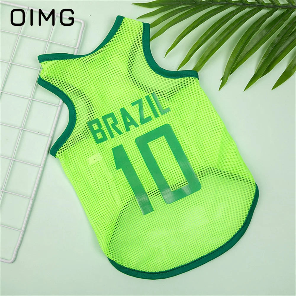 OIMG Thin Cat Dog Clothes Teddy Bichon Pomeranian Mesh Vest Spring Summer Small Dogs Sportswear Breathable Pet Jersey Tank Top