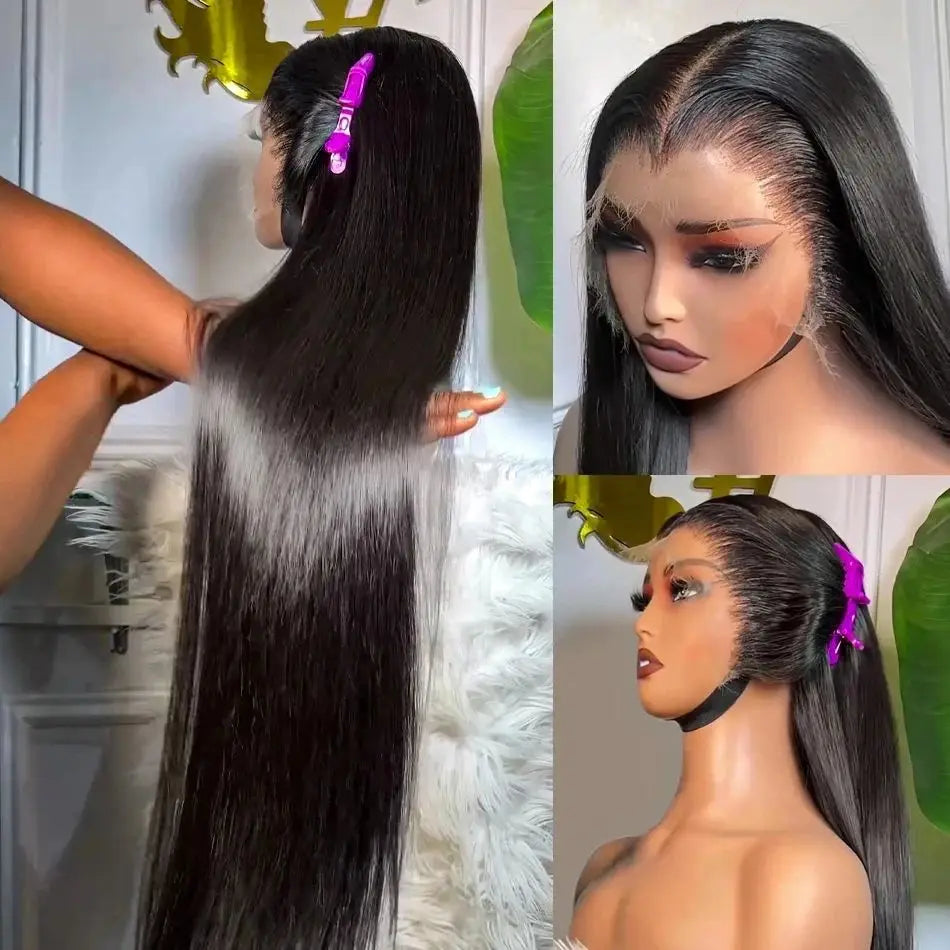 Bone Straight Lace Front Wig   Brazilian 100% Remy Hair 13x4 Hd 30 Inch Straight Lace Frontal Human Hair Wig Pre Plucked