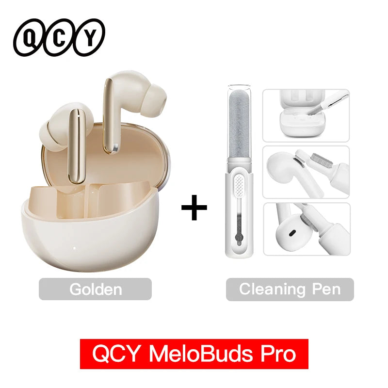 QCY MeloBuds Pro ANC Bluetooth 5.3 Earphones Wireless 46dB Hybrid ANC Hi-Res LDAC Earbuds 6 Mic Headphones 34H in-Ear Detection