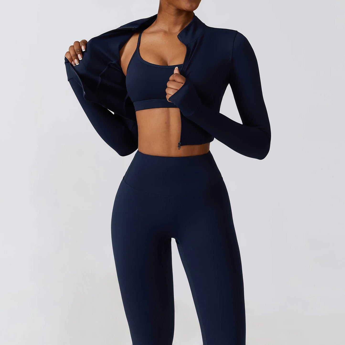 Sports Leggings Suit Yoga Set Workout Fitness Outfits Women Seamless Sportswear 3 Piece Gym Fitness Clothing Active Wear