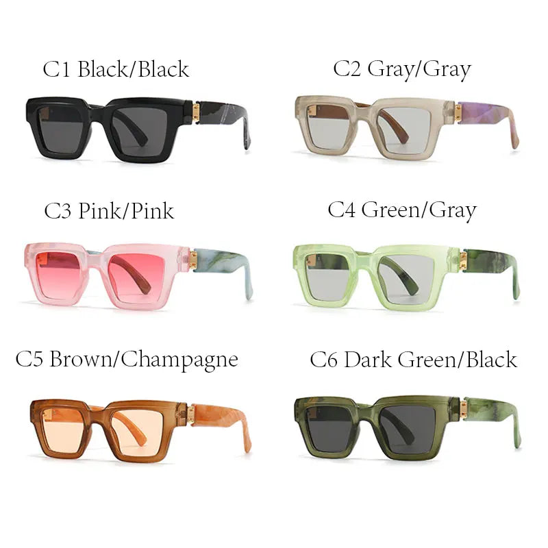 Modern Square Sunglasses Women Vintage Top Grade Glasses Men Pilot Fashion Glasses Brand UV400 Eyeglasses Shades