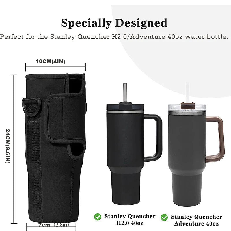 Water Bottle Carrier Bag for Stanley 40/30 oz Tumbler Water Bottle Holder with Strap Carry All for Stanley Cup Accessories