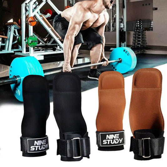 Gym Gloves Three Fingers Cowhide Weightlifting Workout Palm Grips Gymnastics Guard Kettlebells Hand Hand Pull Protector Up W5U6