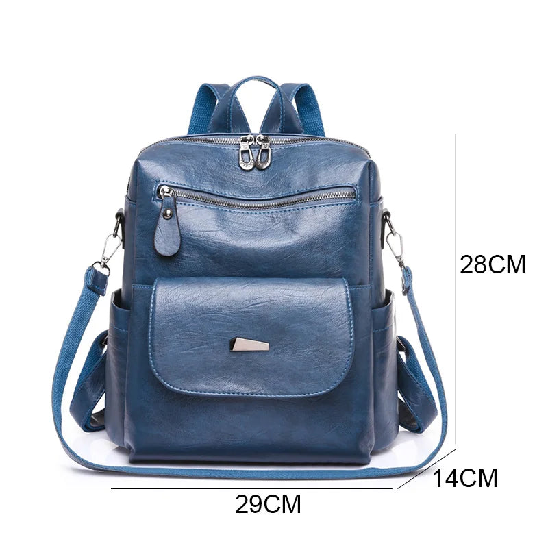 Women Soft Leather Backpacks Vintage Female Shoulder Bags Sac a Dos Casual Travel Ladies Bagpack Mochilas School Bags For Girls