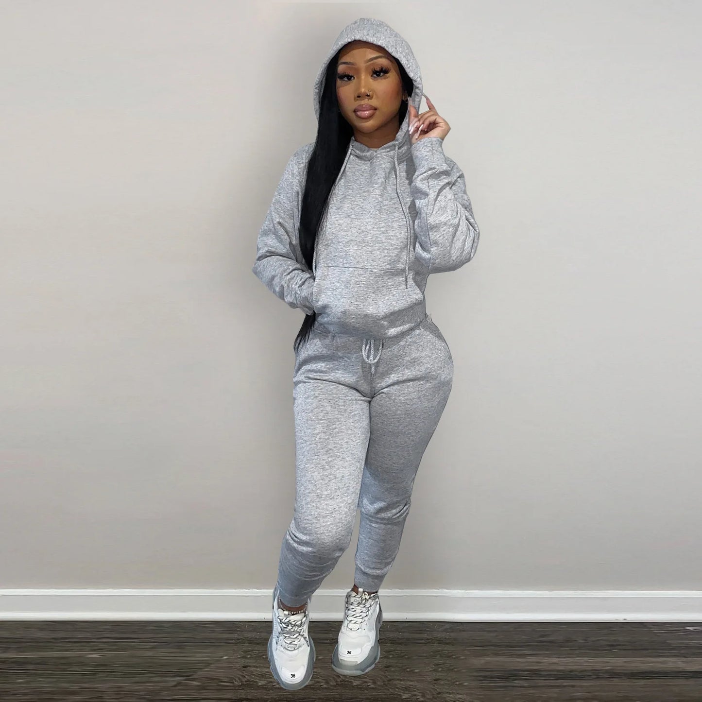 Thick Fleece Sweatpants & Hoodie Top Track Suit Women 2 Piece Jogging Set Outfits Jogger Sport Two Piece sweatsuit Set