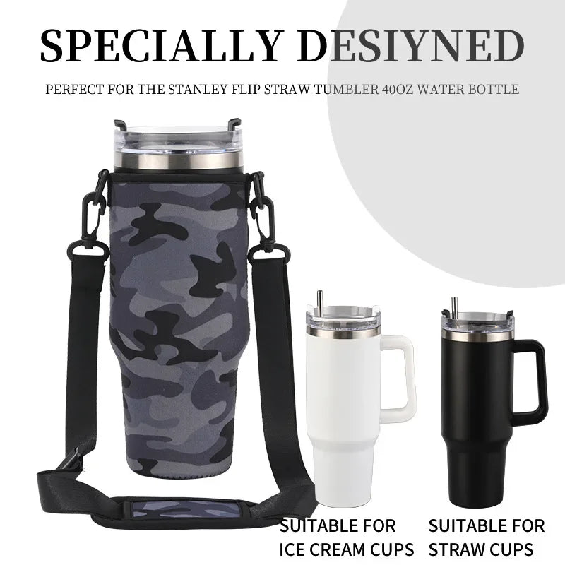 New 30oz/40oz Ice Brave Cup Set Water Cup Set Diving Material Cup Oblique Straddle Bag for Stanley Pattern Handle Water Bottle