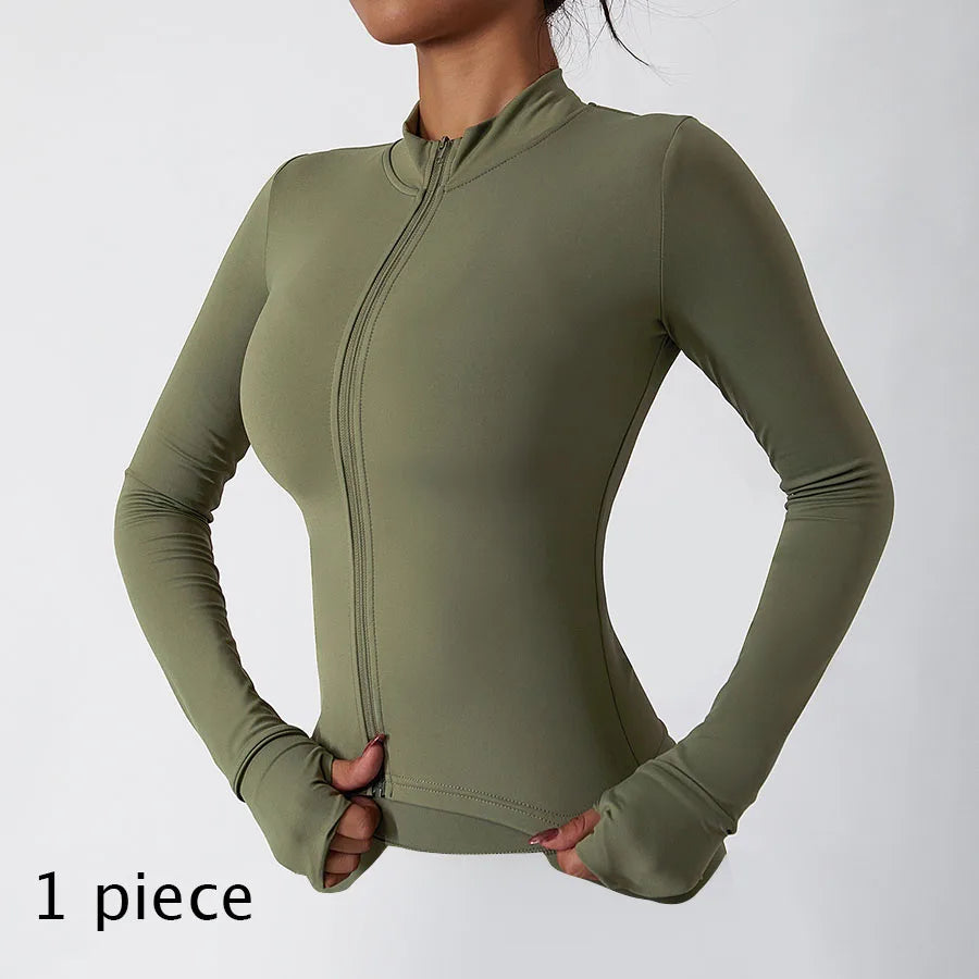 Yoga Set Women Gym Quick-drying Long-sleeved Coat Training Workout Sportswear Clothing Fitness Leggings Sports Bra Running Suits