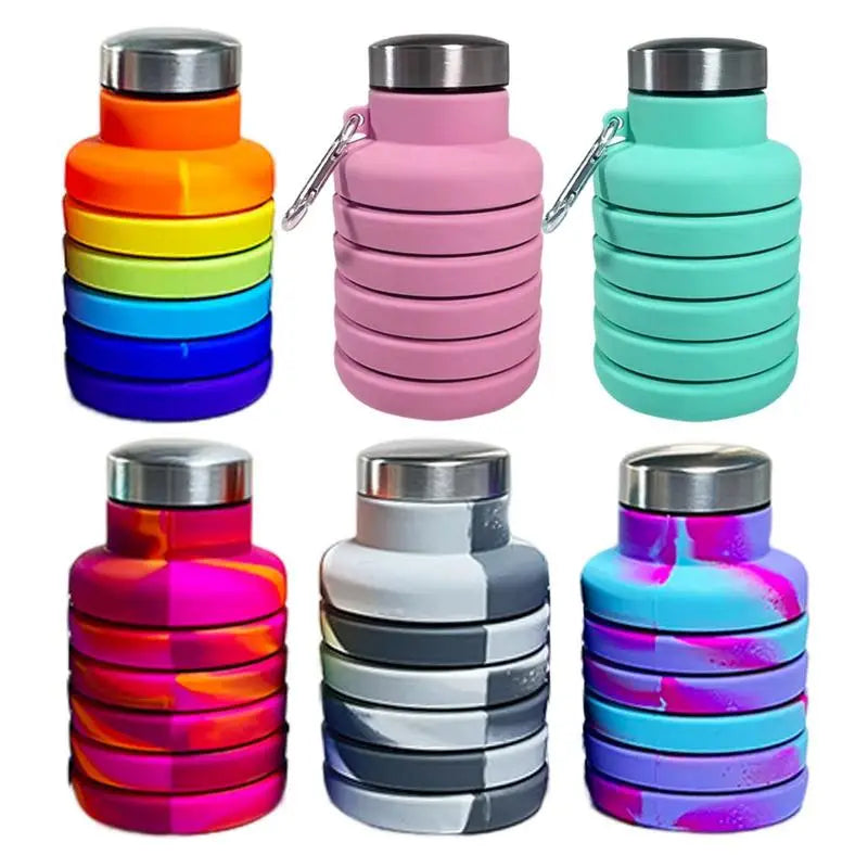 Collapsible Sports Water Bottle for Cycling Hiking Travel and Gym Silicone Collapsible Water Cups that Fold Easily