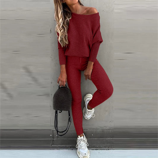 2024 Autumn Knitted 2 Piece Set Outfits Pajama Set Women Homewear Women Winter Lounge Wear Set Elegant Ladies Loungewear