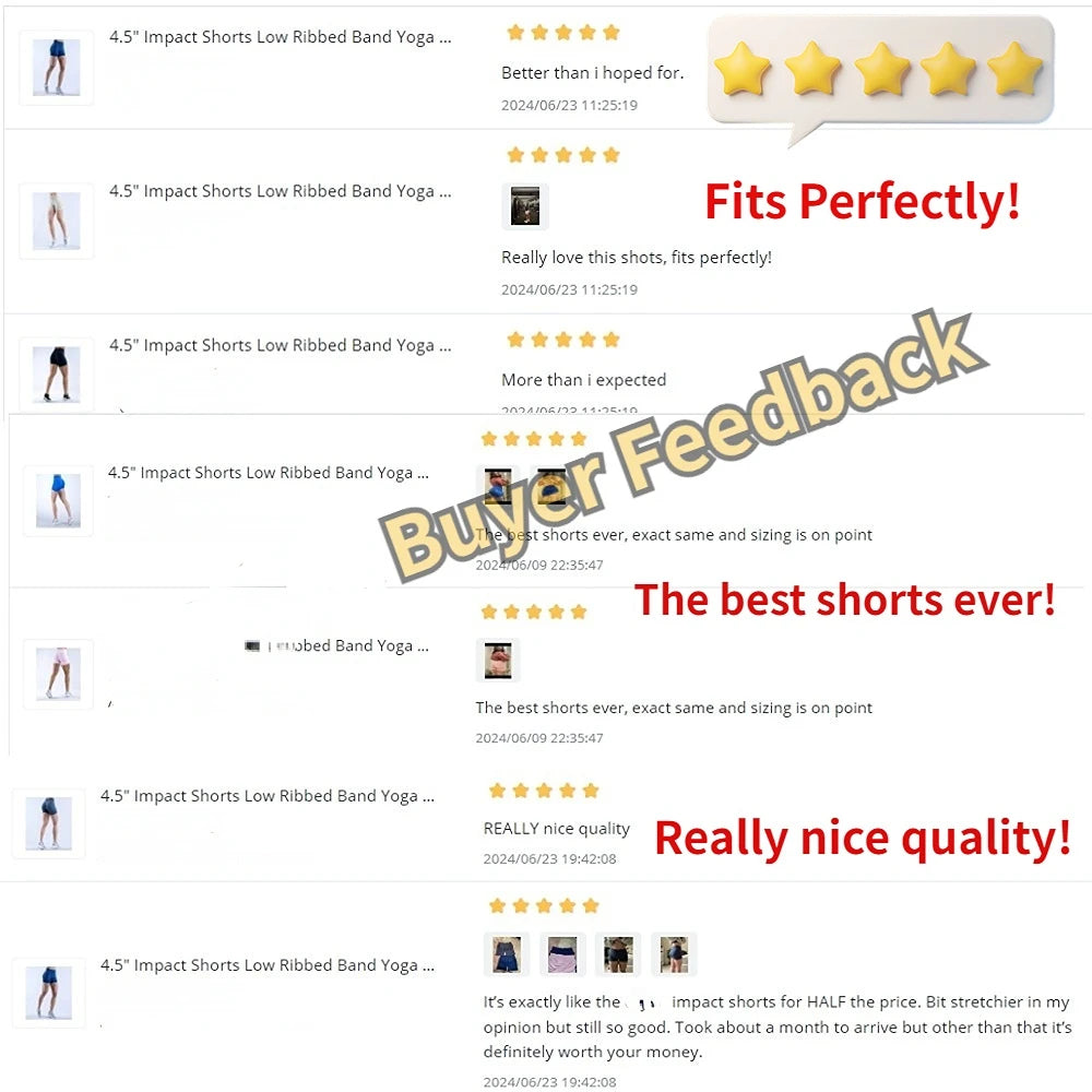 Dfyne Impact Shorts Low Ribbed Band Yoga Shorts Seamless Scrunch Bum Workout Gym Shorts Booty Stretch Running Shorts Fitness