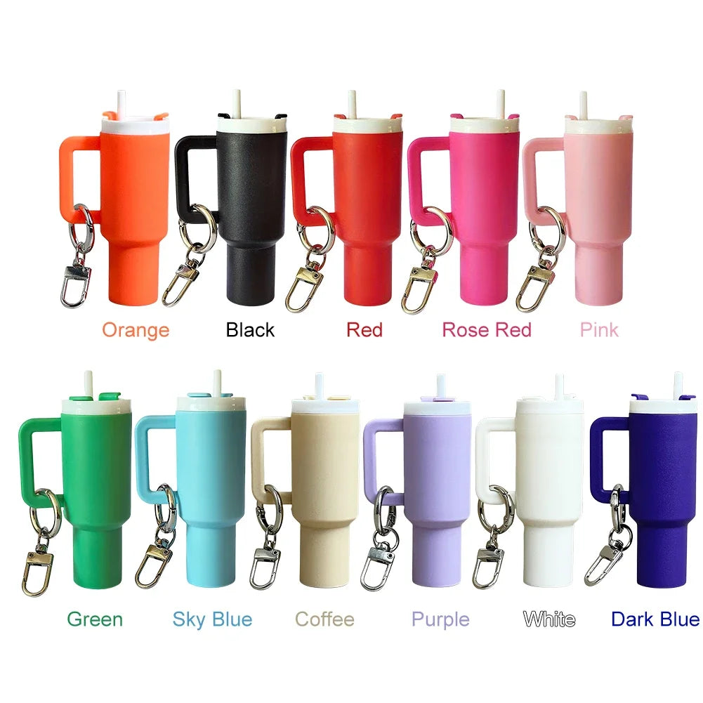 Mini Cup Keychain Keychain for Lip Balm Cute Tumbler Key Ring Handbag Charms Key Ring for Stanley Water Bottle Accessories