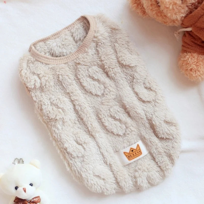 Soft Fleece Dog Clothes Winter Vest for Small Dogs Fashion Puppy Costumes Cute Cat Vest French Bulldog Sweatshirt Pet Apparel