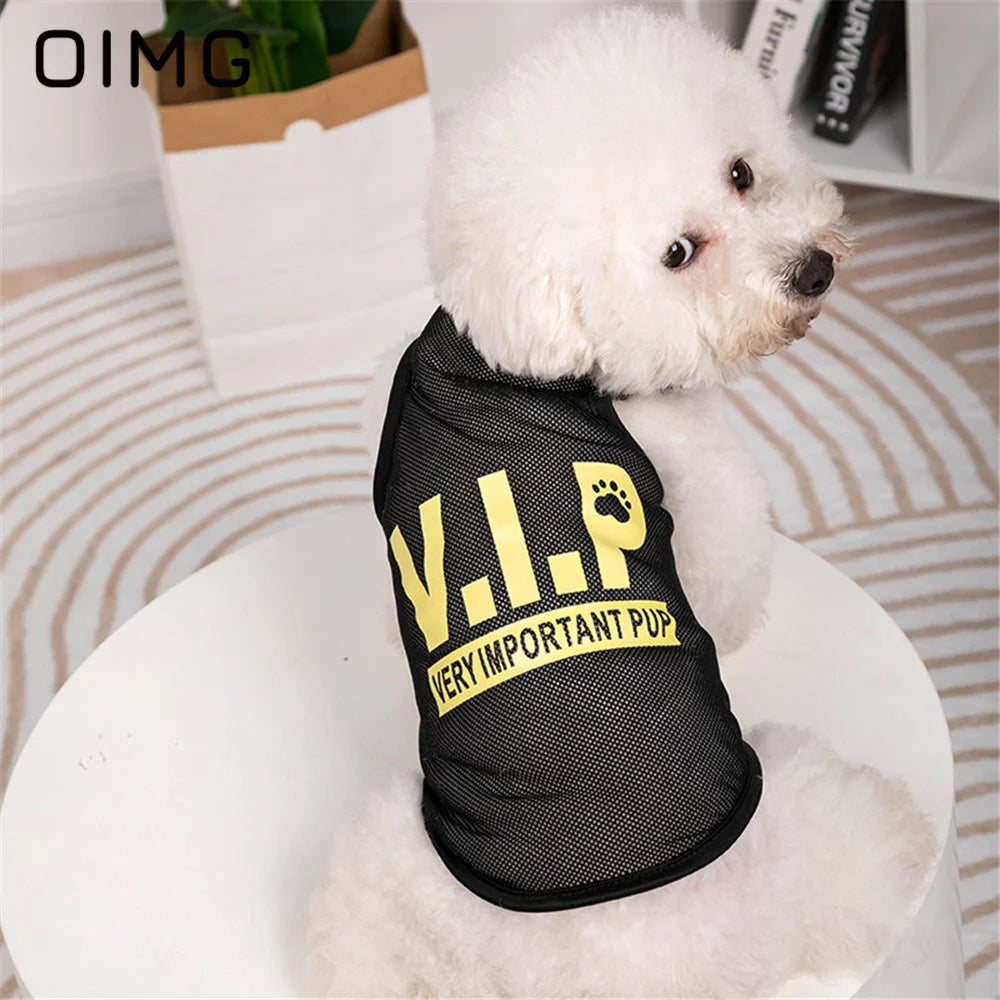 OIMG Thin Cat Dog Clothes Teddy Bichon Pomeranian Mesh Vest Spring Summer Small Dogs Sportswear Breathable Pet Jersey Tank Top