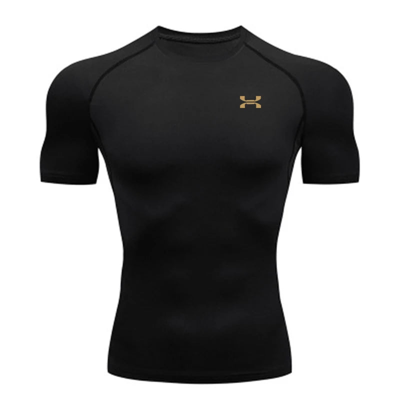 Summer Sport Run Top T-shirt Men Gym Compression T-shirt Fitness Workout Quick Dry Jogging Short Sleeves Tees Shirt Men Clothing