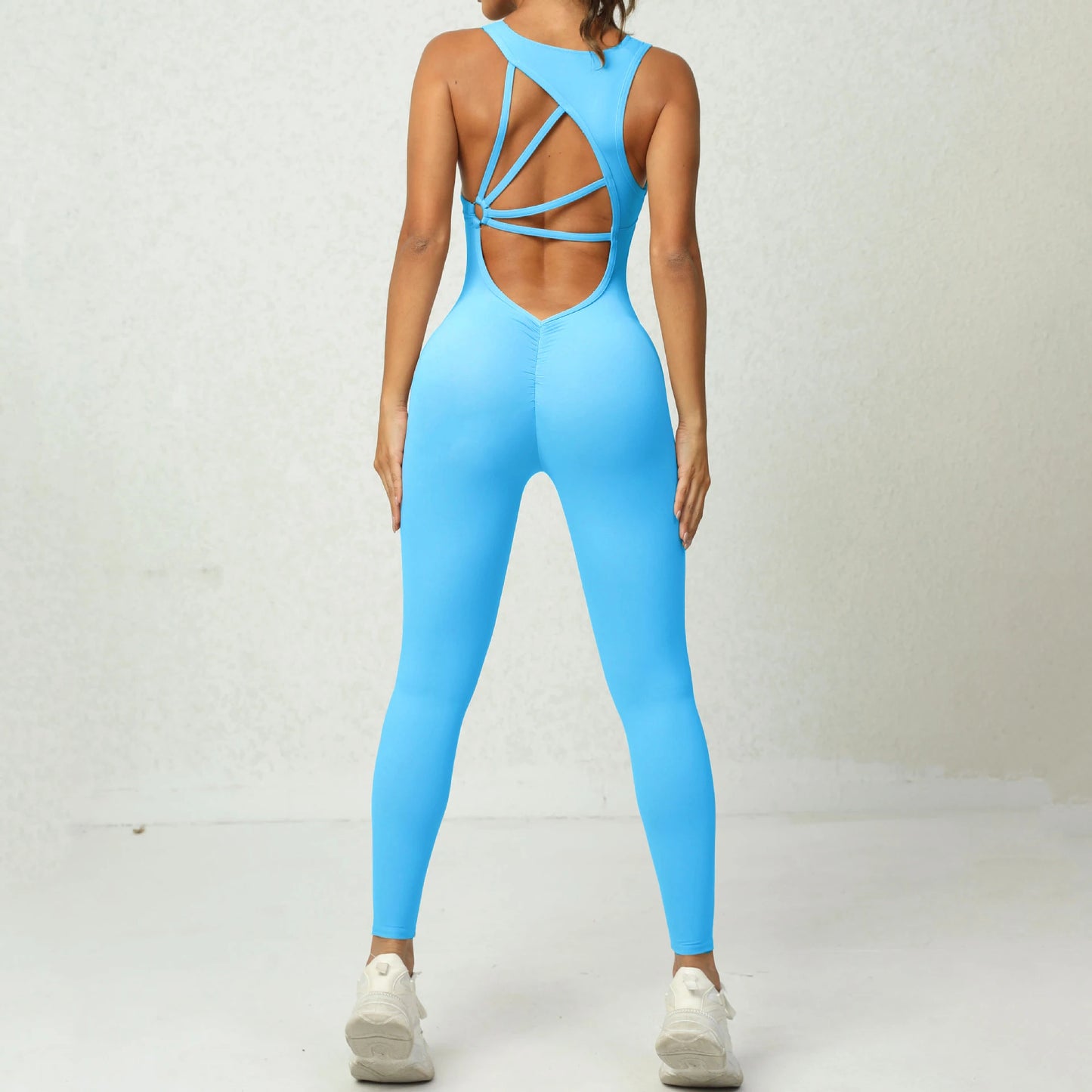 2024 Mental Lycra Gym Yoga Sets One Piece Jumpsuit Sport Women Workout Clothes for Women Fitness Womens Outfits Active Suits