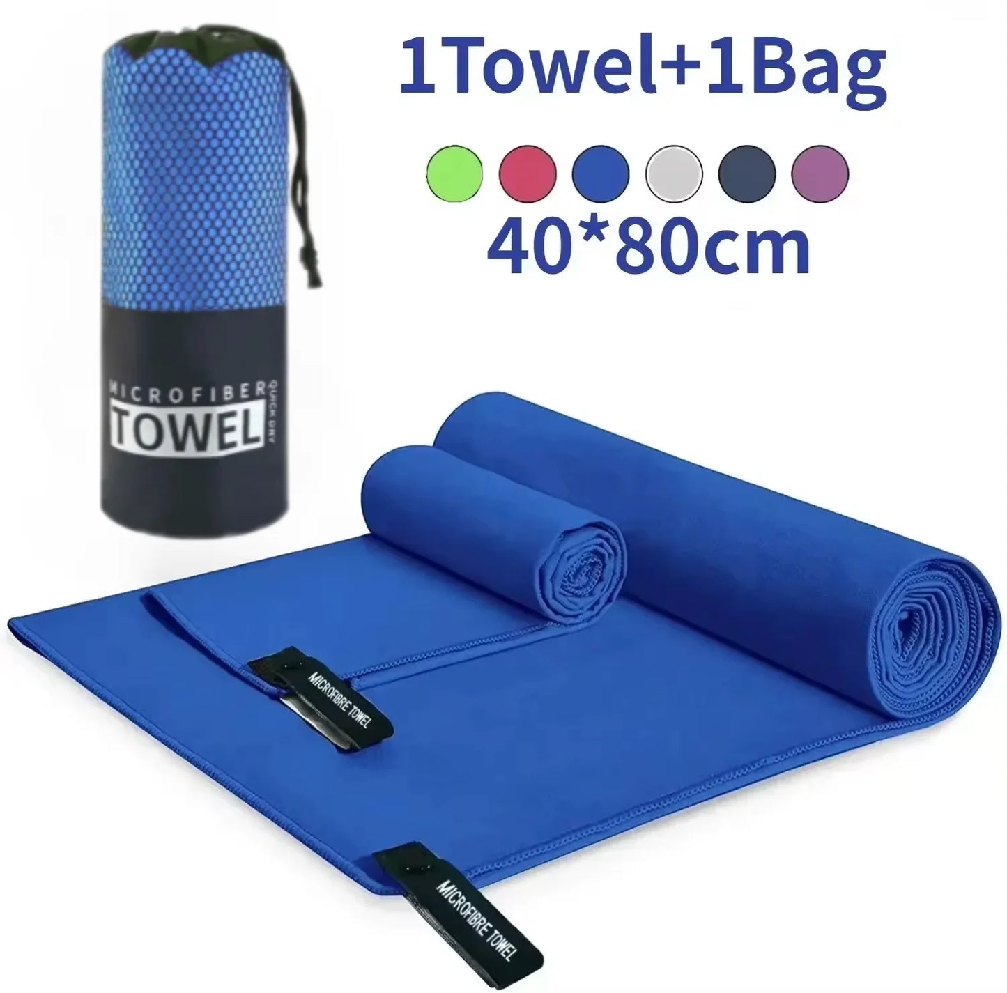 Quick-Drying Sports Towel 40x80CM Blue Grey Green Gym Fitness Camping Running Beach Washcloth Towels With Storage Bag