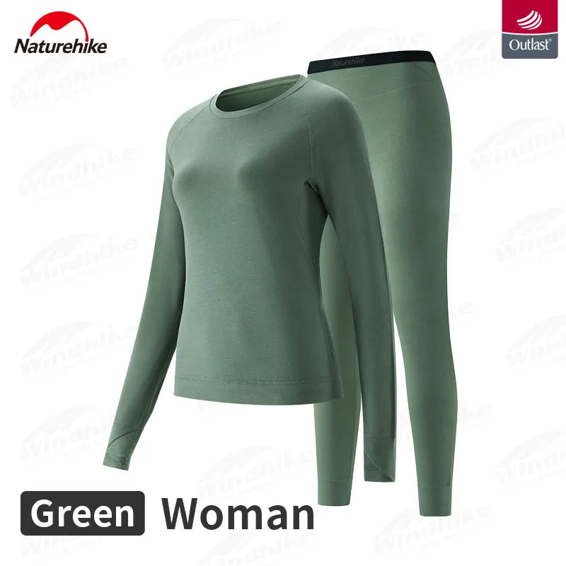 Naturehike Woman Thickness Style -5℃~5℃  Outdoor Sport Underwear Autumn Medium Yoga Fitness Warm Breathable Clothing Suit Soft