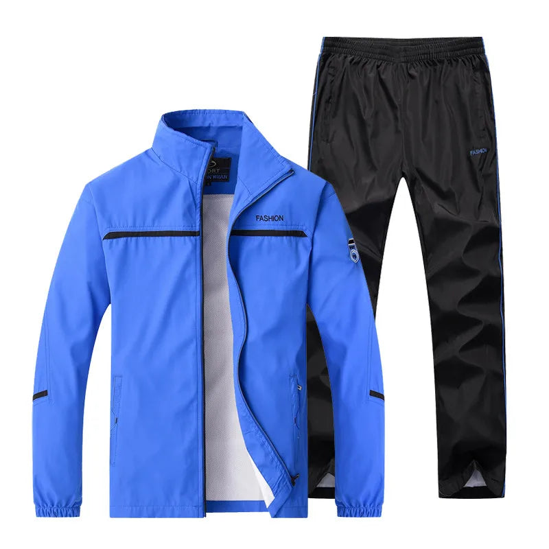 Sportswear Suit Men New Tracksuit Male Fashion Active Sets Spring Autumn Jogging Clothing 2PC Jacket + Pants Asian Size L-5XL