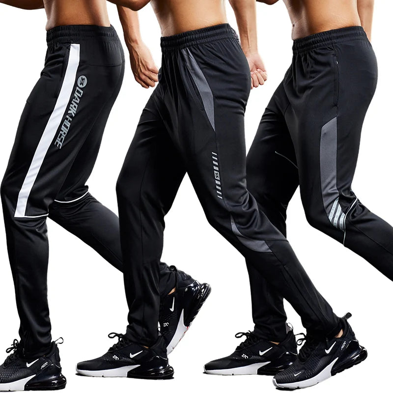 Men Fitness Running Sport Pants with Zipper Pockets Training Joggings Sweatpants Basketball Soccer Trousers Plus Size for Male