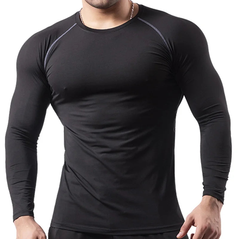 Men's Compression Breathable Football Suit Fitness Tight Sportswear Riding Quick Dry Running Short Sleeve Shirt Sports