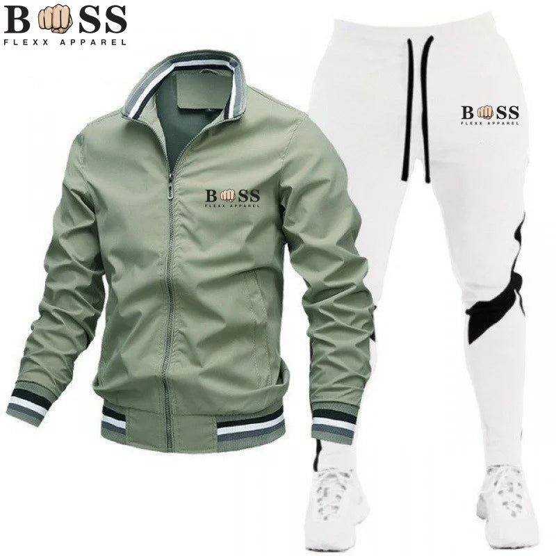 New Mens Tracksuits 2024 Men Sets Sweatshirt+sweatpants Tracksuit Zipper Stand Collar Sports Suit Jogging Fitness Men Clothing