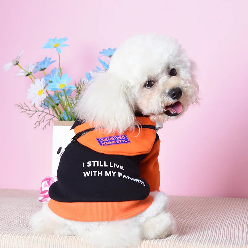 Fashion Pet Dog T-shirt with Pocket Bag Cotton Soft Pullover Dog Shirt Jacket T Shirt Cat Sweater Pets Clothing Outfit